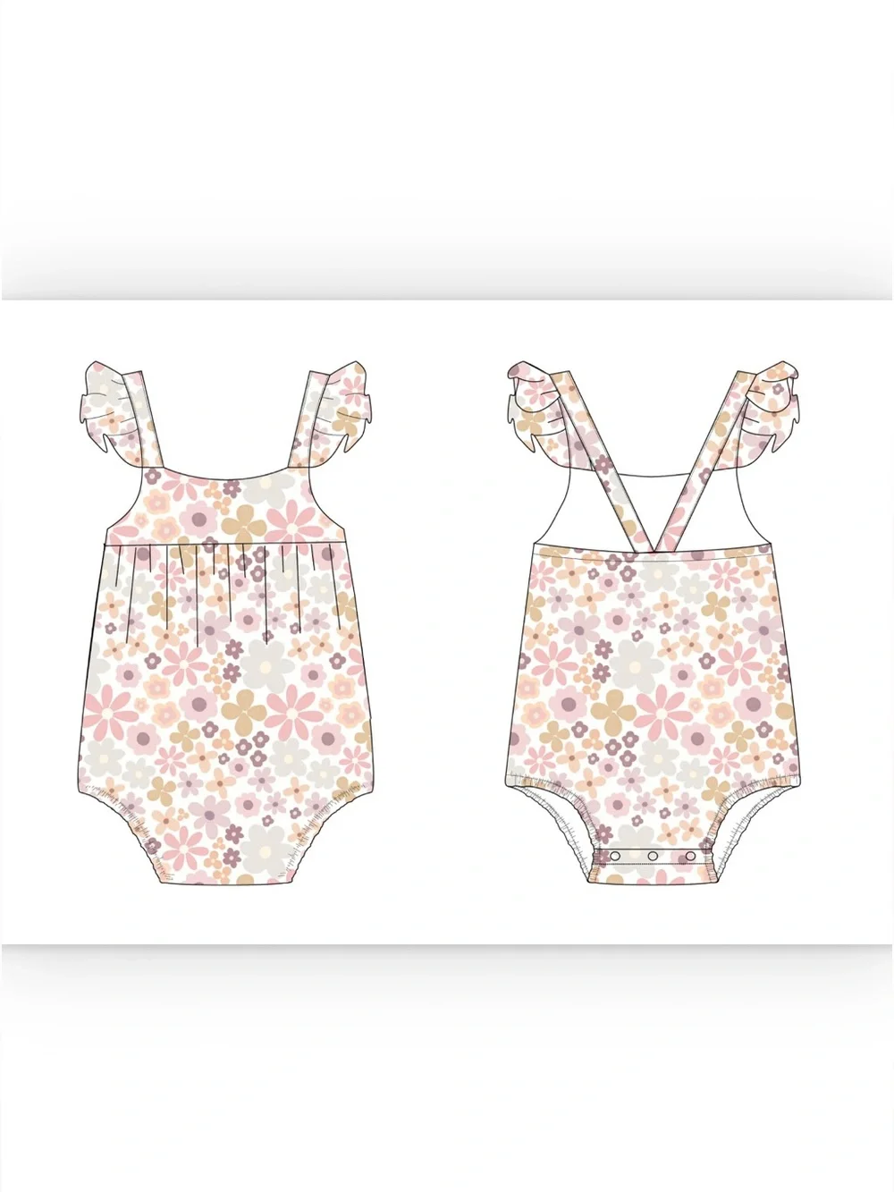Blush Lotus bamboo Cosette bubble romper light blue floral 18-24 toddler